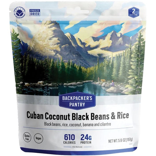 Backpacker's Pantry Cuban Coconut Black Beans & Rice made with Black Beans, Rice, Coconut, Banana, and Cilantro Vegan and Gluten Free