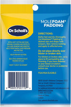 Dr. Scholl's Molefoam Padding package with directions and branding.