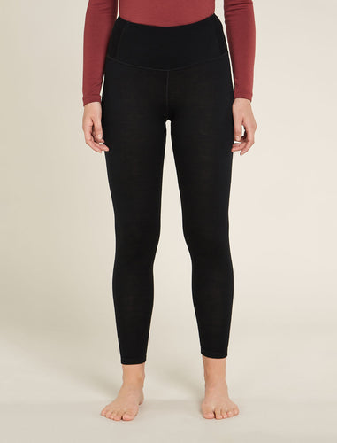Icebreaker Women's Merino 260 Weight High Rise Thermal Leggings in Black