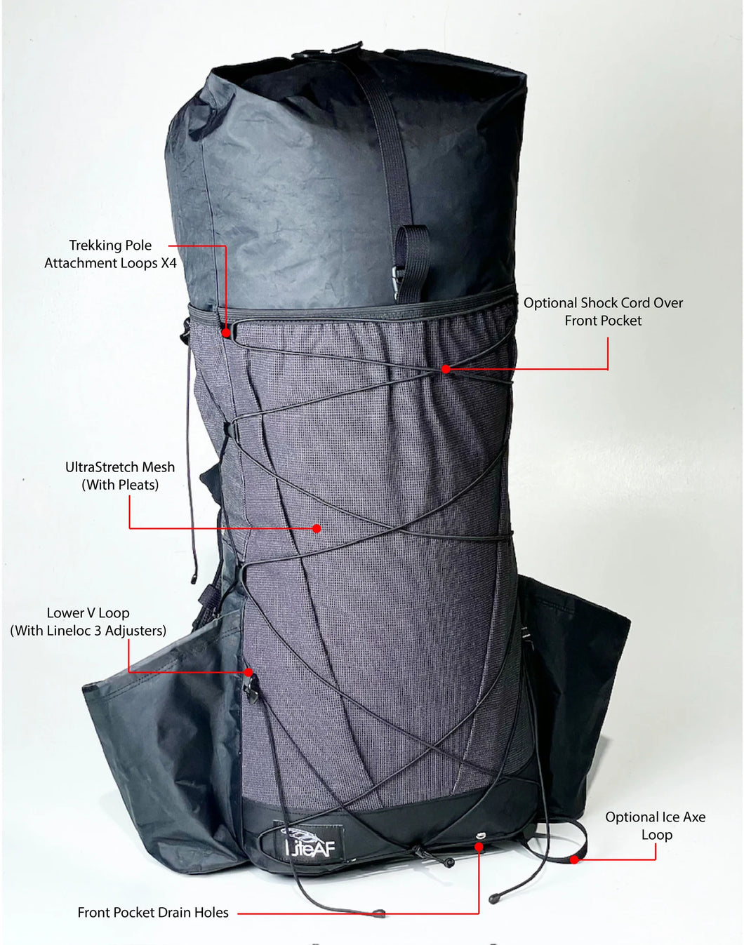 LiteAF 46L Curve Full Suspension ULTRA200, Special Limited Edition 2 Foot Adventure Backpack