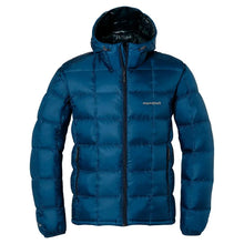 Montbell Men's Superior Down Parka in Blue Green on a white background