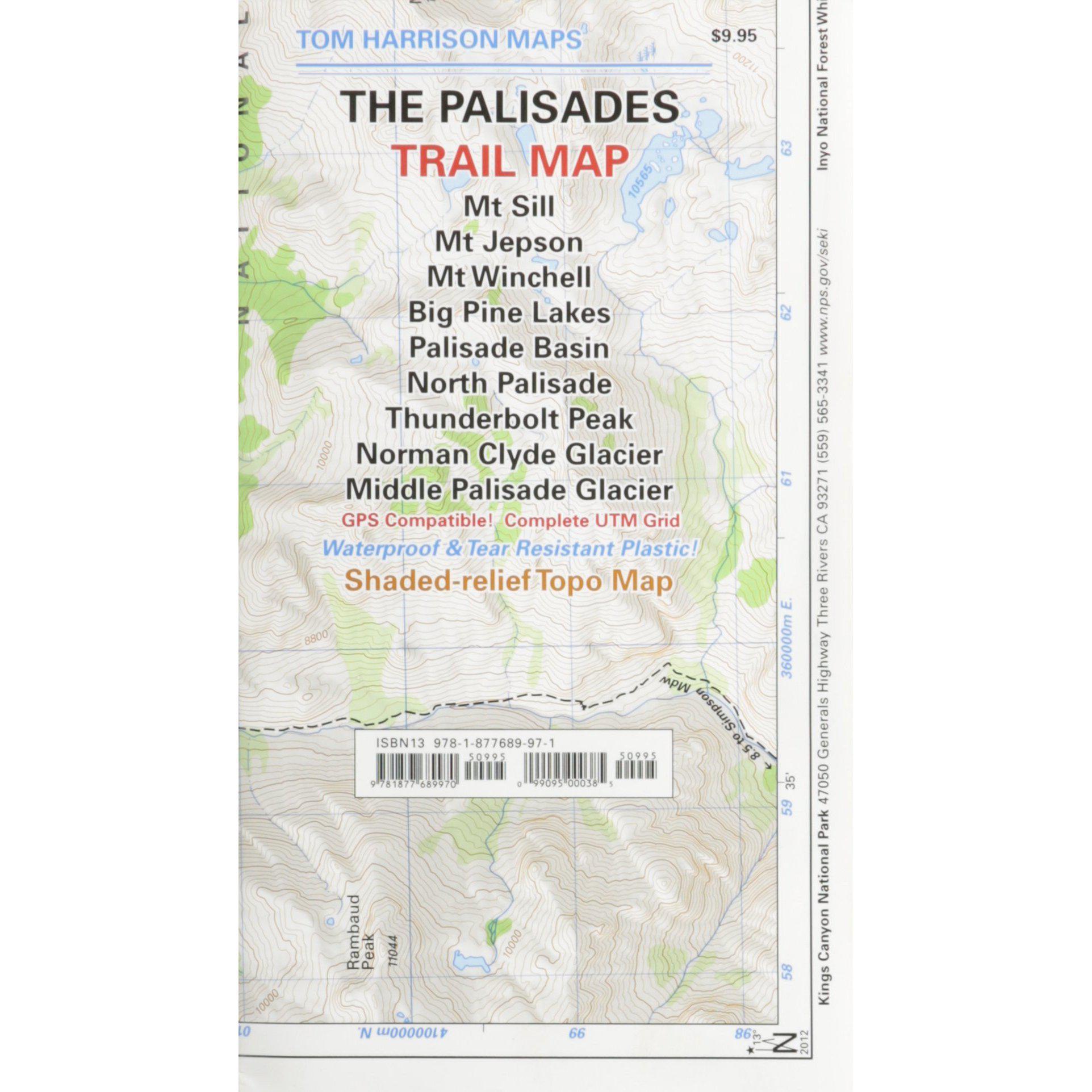 Tom Harrison Maps: Palisades (Big Pine Creek Sierras)