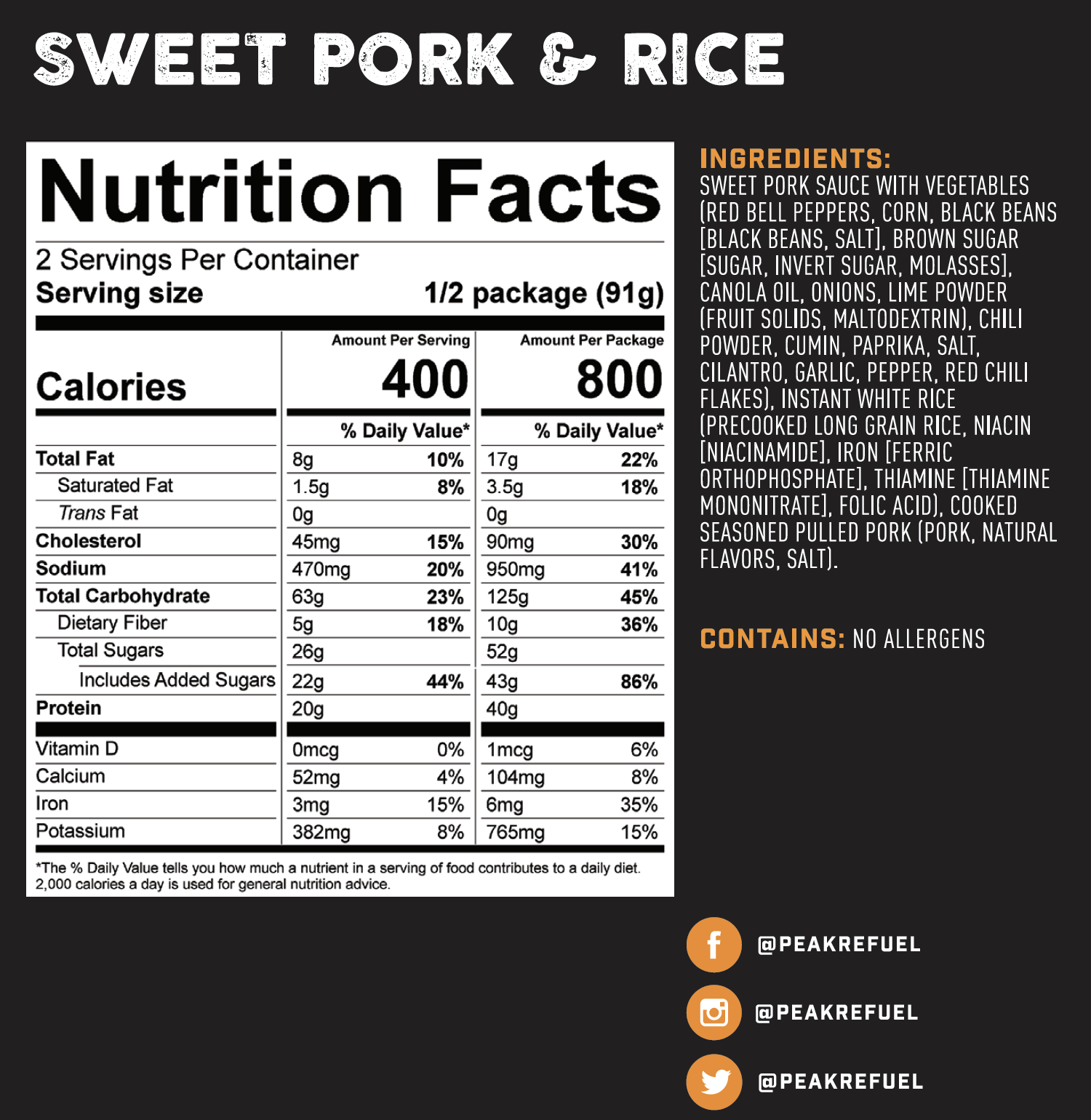 Peak Refuel: Sweet Pork & Rice
